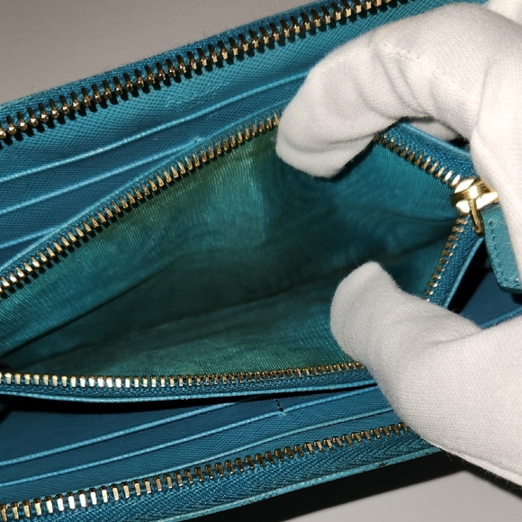 Prada Teal Blue Leather Wallet - Picture 4 of 11